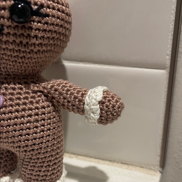 Handcrafted Gingerbread Doll Holiday Christmas Decor Amigurui Crochet - Picture 5 of 10